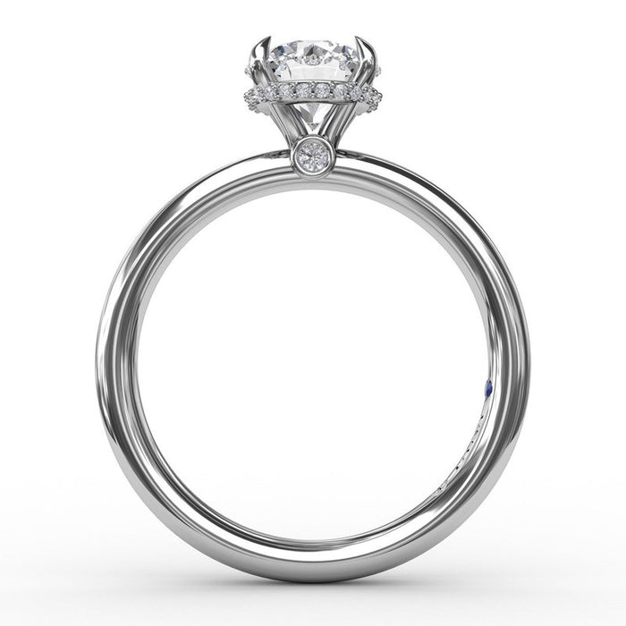 Contemporary Solitaire with Hidden Halo Engagement Ring Setting