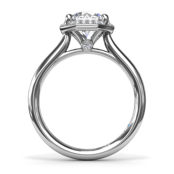 Octagon Halo Engagement Ring Setting