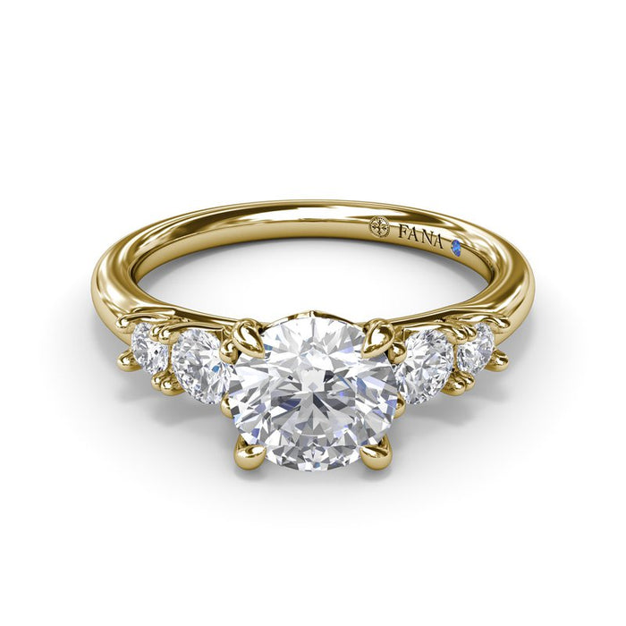 Five Stone Round Engagement Ring Setting