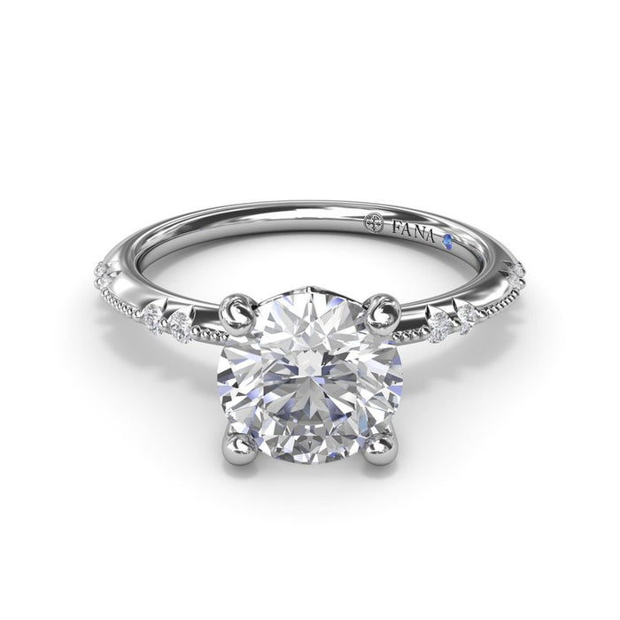 Milgrain Knife-Edge Diamond Engagement Ring Setting