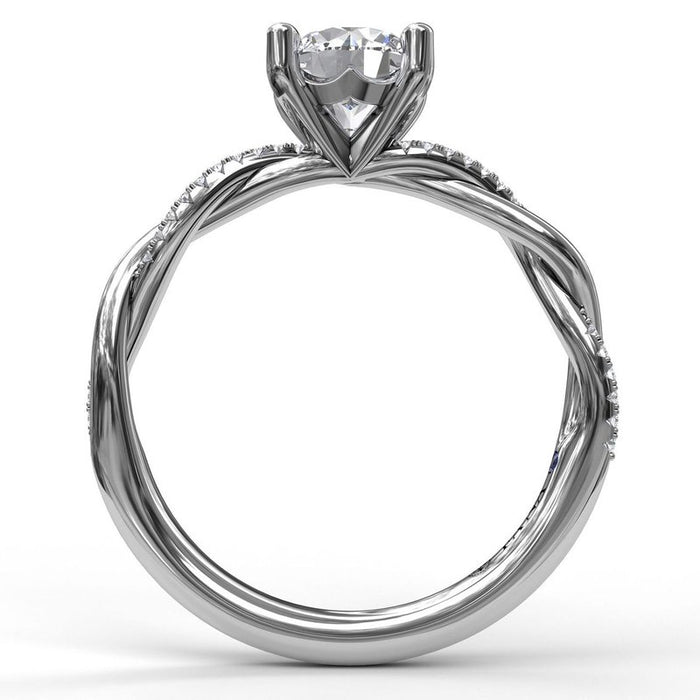 Gold and Diamond Twist Engagement Ring Setting