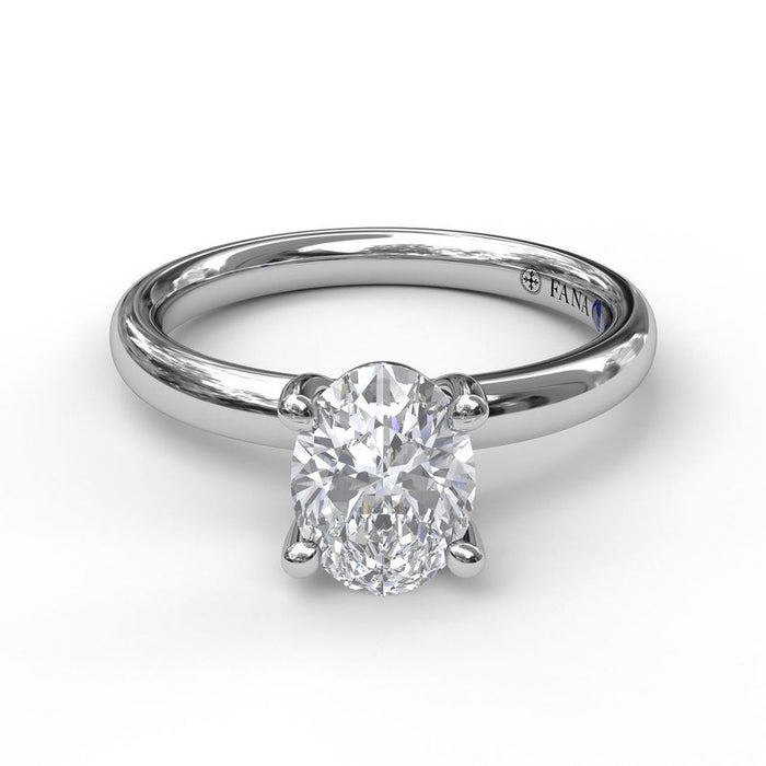 Classic Oval Solitaire Engagement Ring Setting
