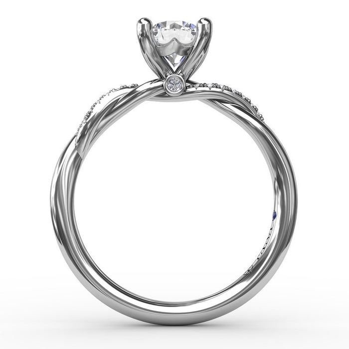 Subtle Twisted Shank Engagement Ring Setting