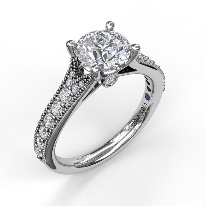 Vintage Detailed Milgrain Shank Engagement Ring Setting