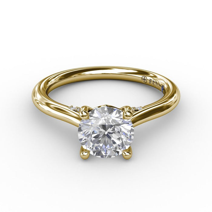 Cathedral Solitaire with Wrapped Bridge Detail Engagement Ring Setting