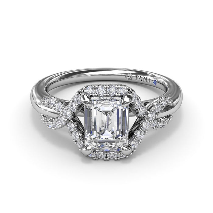 Love Knot Halo Engagement Ring Setting