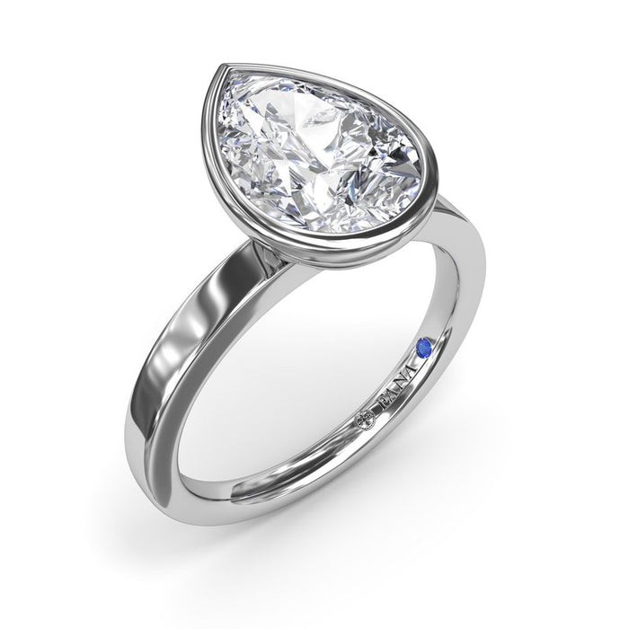 Bezel-Set Pear-Shape Engagement Ring Setting