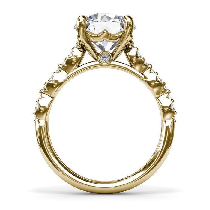 Petite Pavé Diamond Shank Engagement Ring Setting