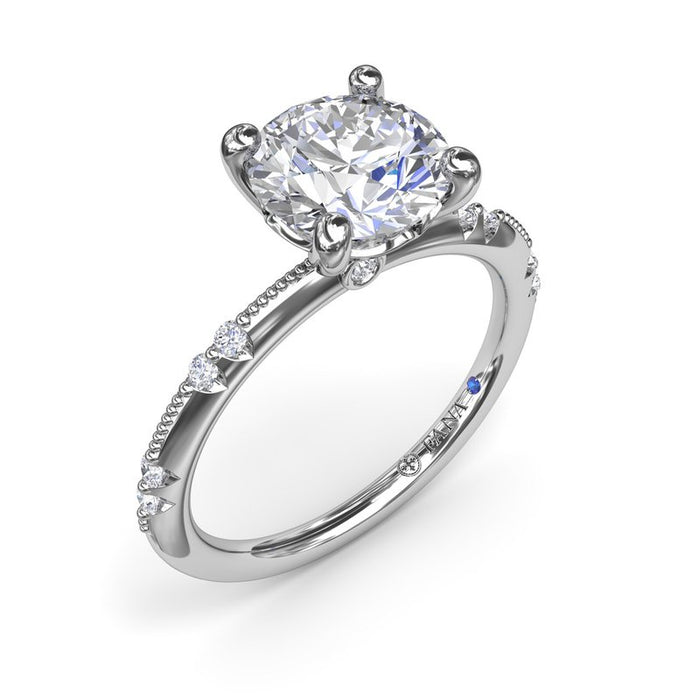 Milgrain Knife-Edge Diamond Engagement Ring Setting