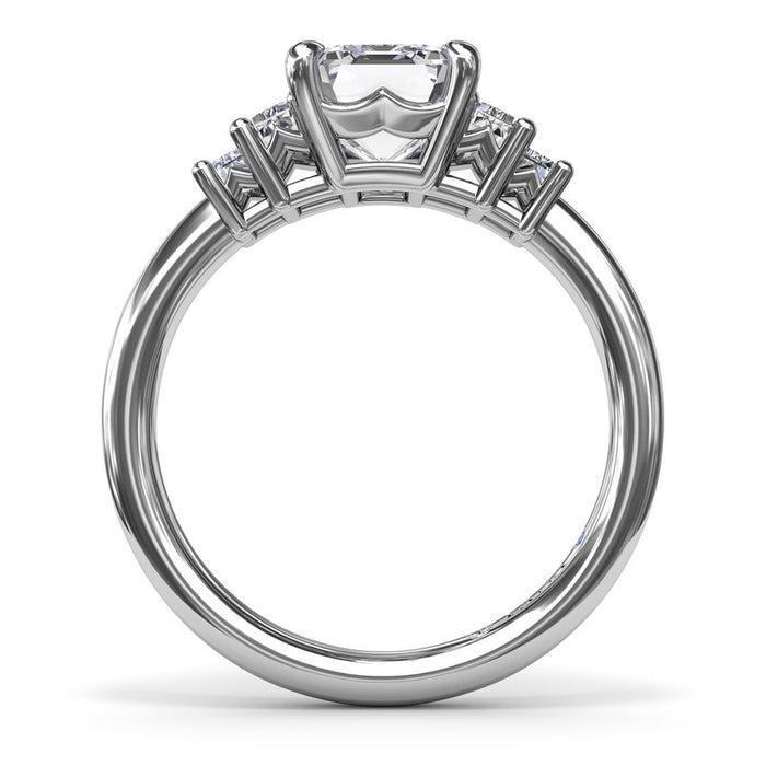 Five Stone Emerald-Cut Engagement Ring Setting