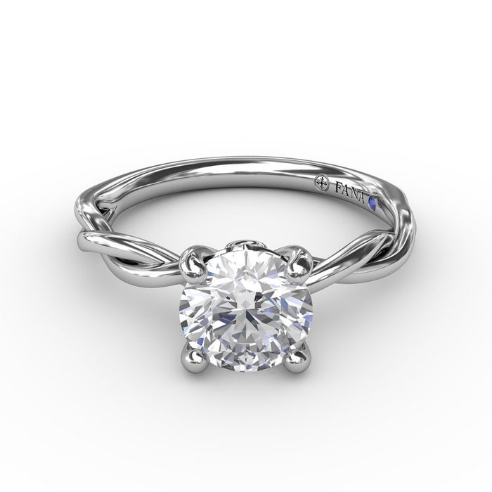 Elegantly Twisted Solitaire Engagement Ring Setting