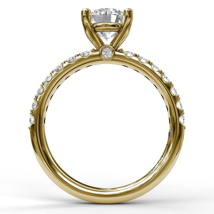 Classic Pavé Shank Engagement Ring Setting