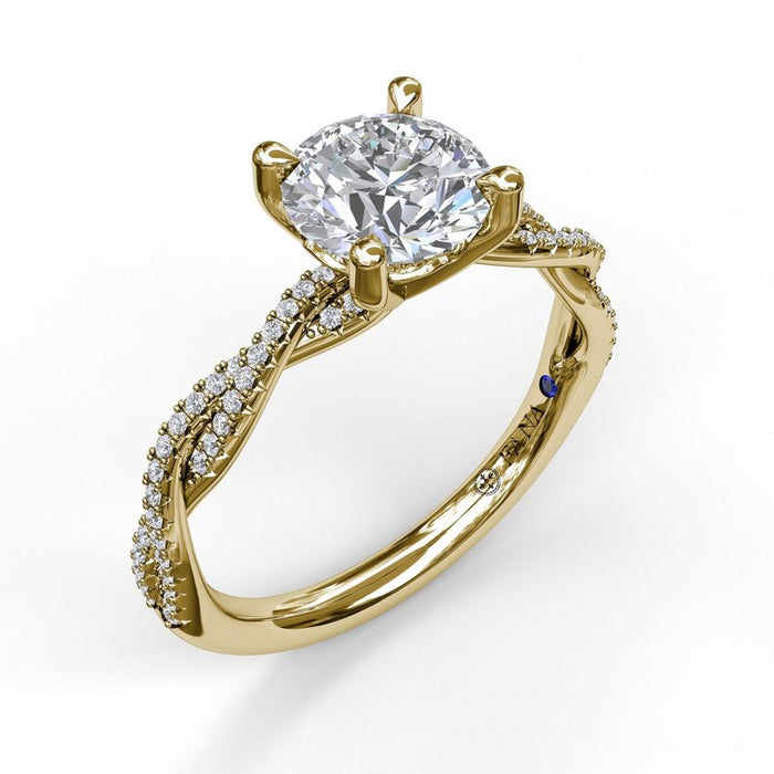 Petite Diamond Twist Engagement Ring Setting
