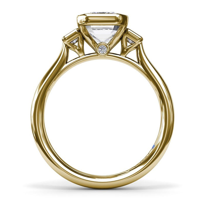Three-Stone Bezel Engagement Ring Setting