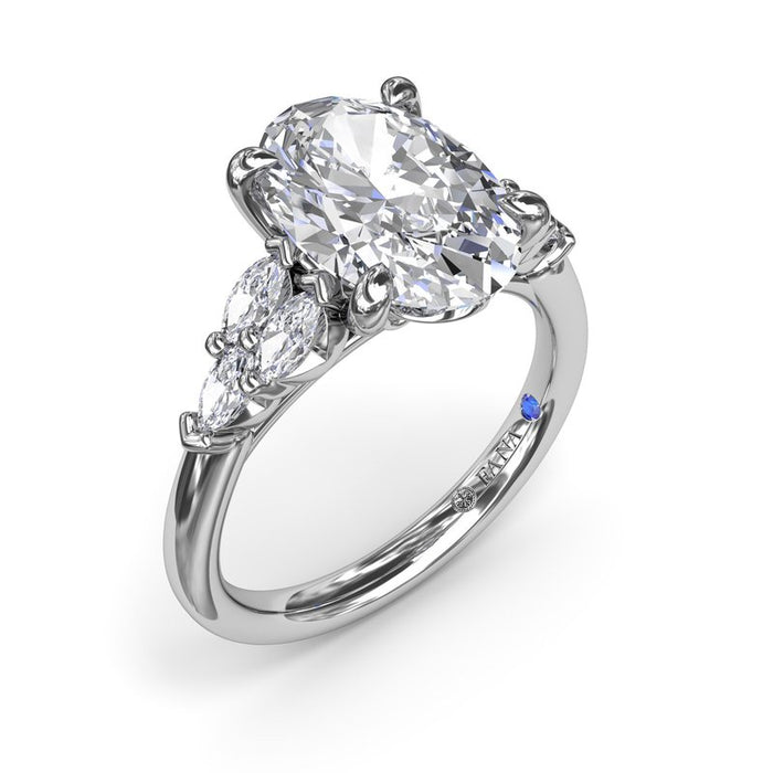 Marquise Side Stones Engagement Ring Setting