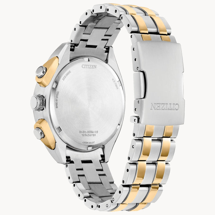 Citizen Carson Eco-Drive Watch, Two-Tone with Blue Dial