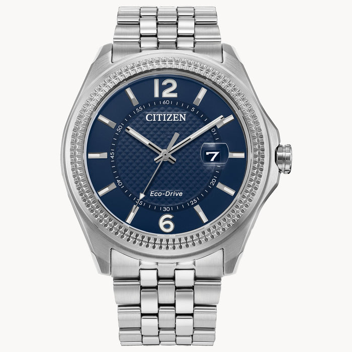 Citizen Corso Eco-Drive Watch, Silver-Tone with Blue Dial