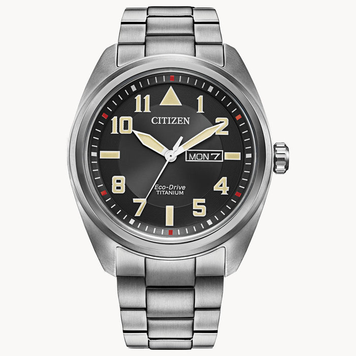 Citizen Garrison Eco-Drive Watch, Silver-Tone with Black Dial