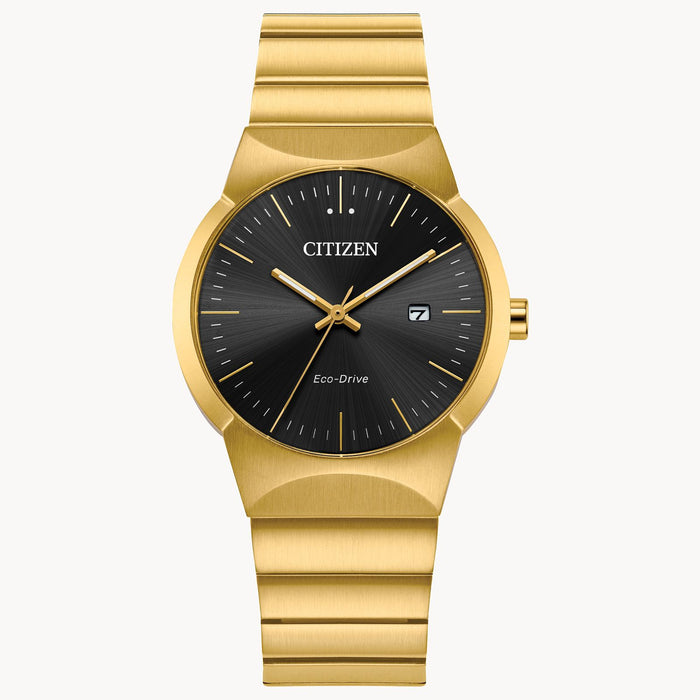 Citizen Axiom Eco-Drive Watch, Gold-Tone with Black Dial