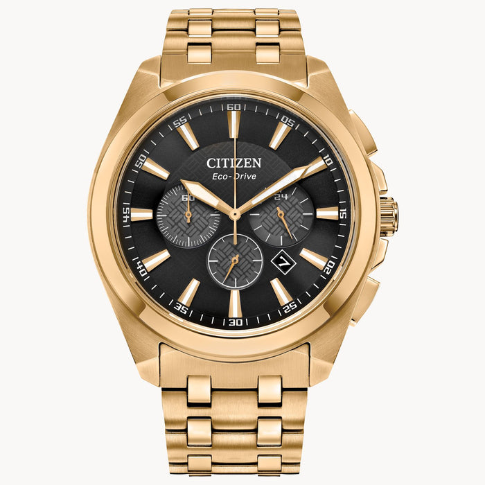 Citizen Peyton Eco-Drive Watch, Gold-Tone with Black Dial