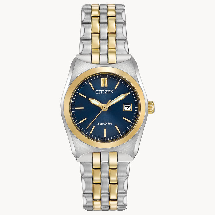Citizen Corso Eco-Drive Watch, Two-Tone with Blue Dial