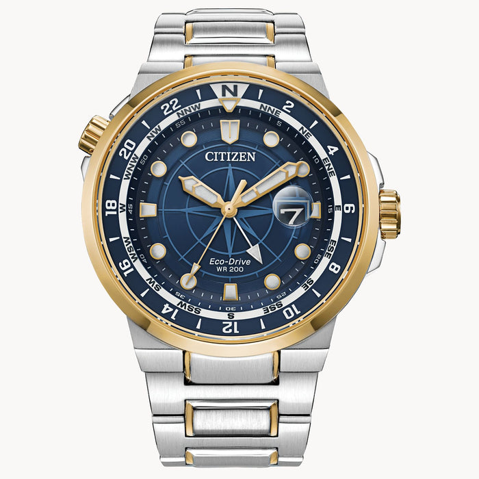 Citizen Endeavor Eco-Drive Watch, Two-Tone with Blue Dial