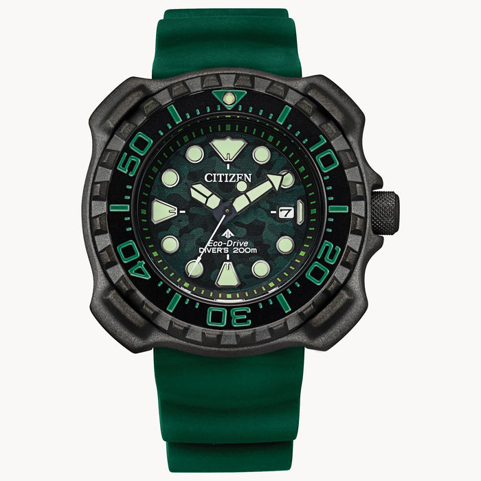 Citizen Promaster Dive Eco-Drive Watch, Green Camo Dial with Polyurethane Strap