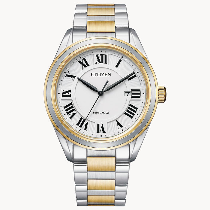 Citizen Arezzo Eco-Drive Watch, Two-Tone with White Dial