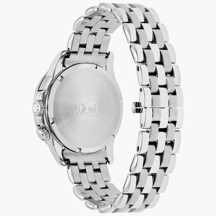 Citizen Calendrier Eco-Drive Watch, Silver-Tone with Blue Dial