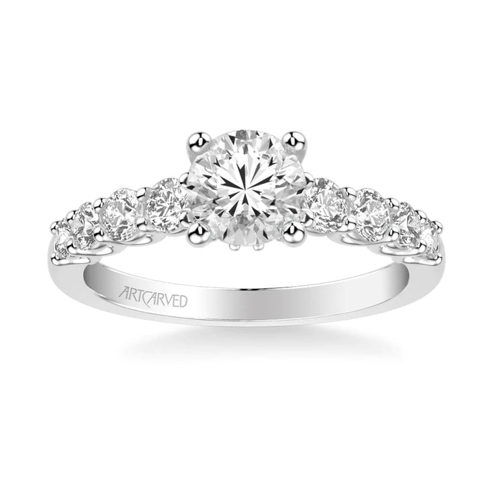 Leandra Classic Side Stone Diamond Engagement Ring Setting