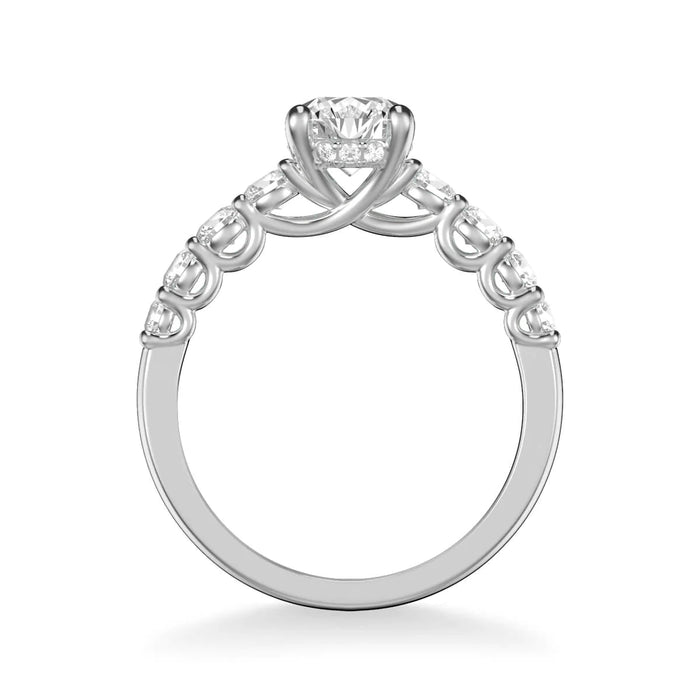 Leandra Classic Side Stone Diamond Engagement Ring Setting