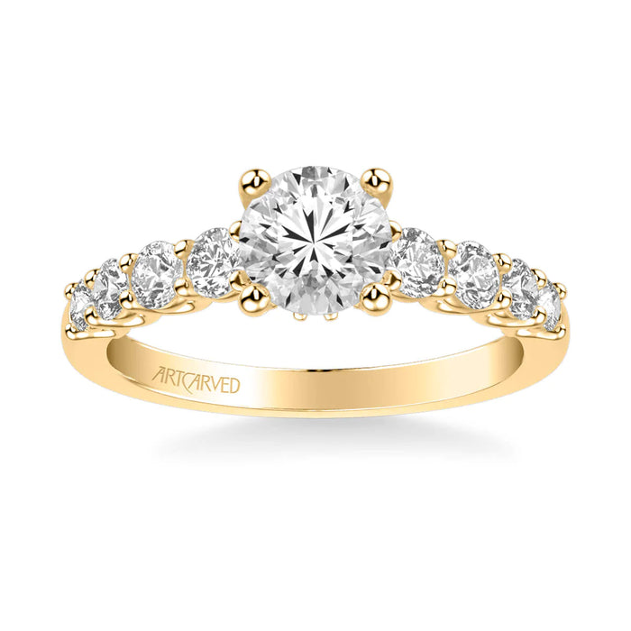 Leandra Classic Side Stone Diamond Engagement Ring Setting