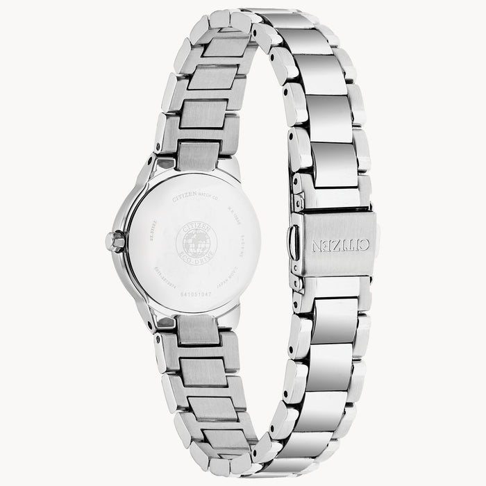 Citizen Chandler Eco-Drive Watch, Silver-Tone with Mother-of-Pearl Dial