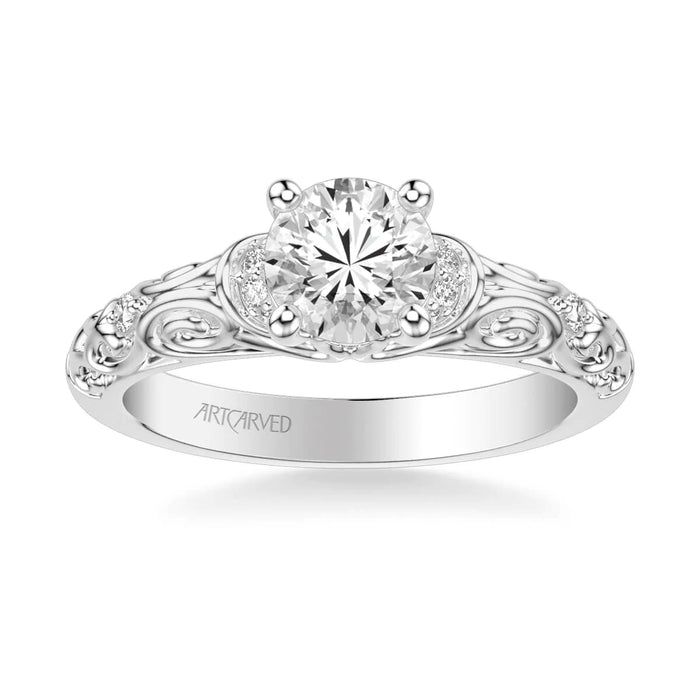 Peyton Vintage Side Stone Engagement Ring Setting