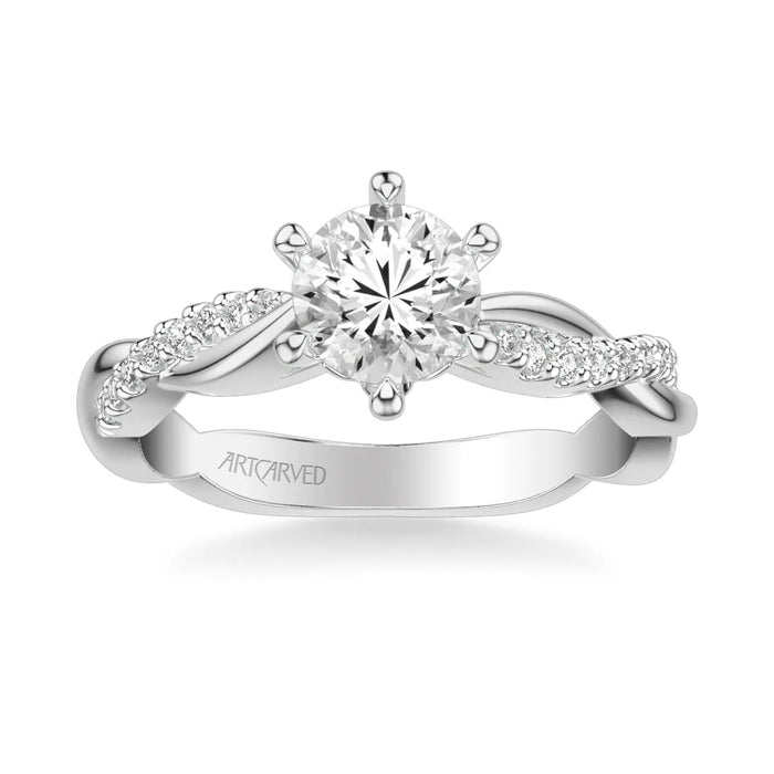 Marnie Contemporary Side Stone Twist Engagement Ring Setting
