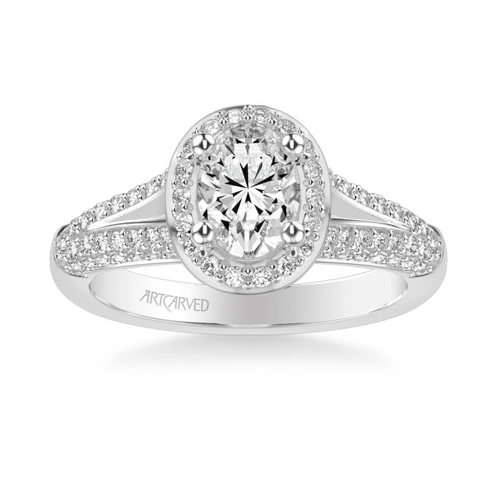 Ariel Classic Oval Halo Engagement Ring Setting