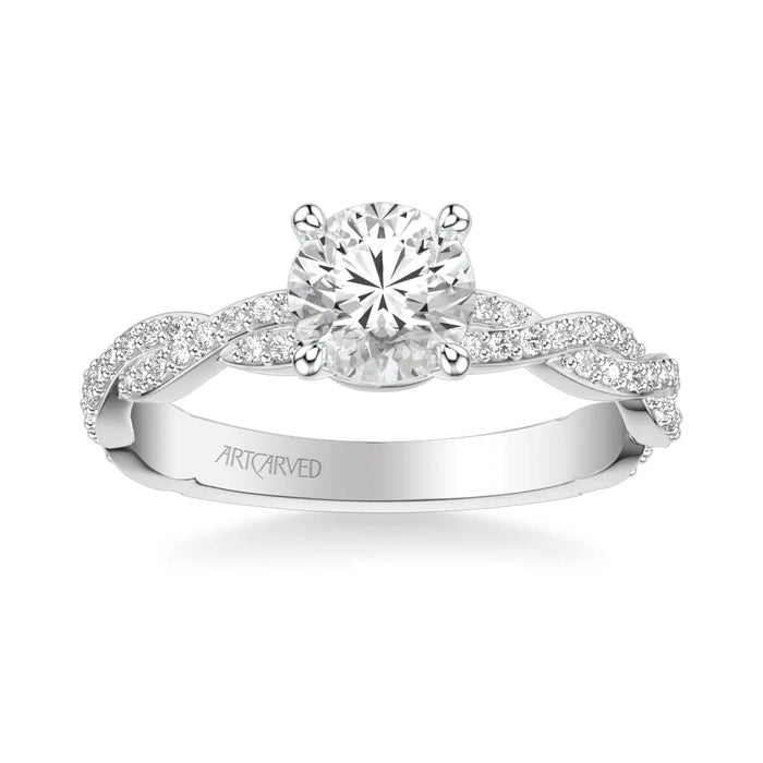 Madeleine Contemporary Side Stone Twist Engagement Ring Setting