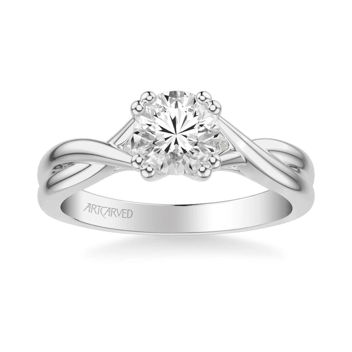Solitude Contemporary Solitaire Twist Engagement Ring Setting