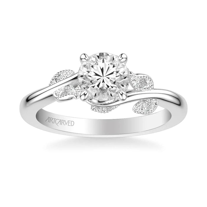 Lilac Contemporary Solitaire Floral Engagement Ring Setting