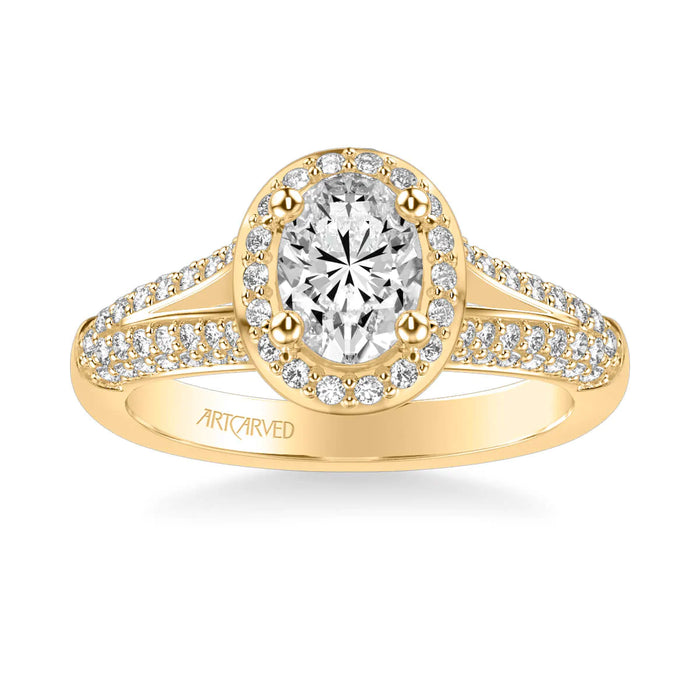 Ariel Classic Oval Halo Engagement Ring Setting