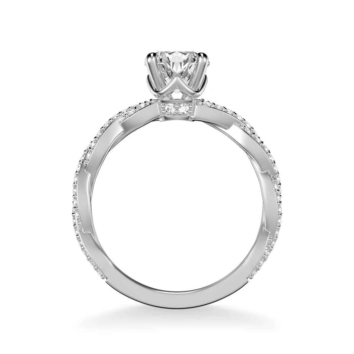 Madeleine Contemporary Side Stone Twist Engagement Ring Setting