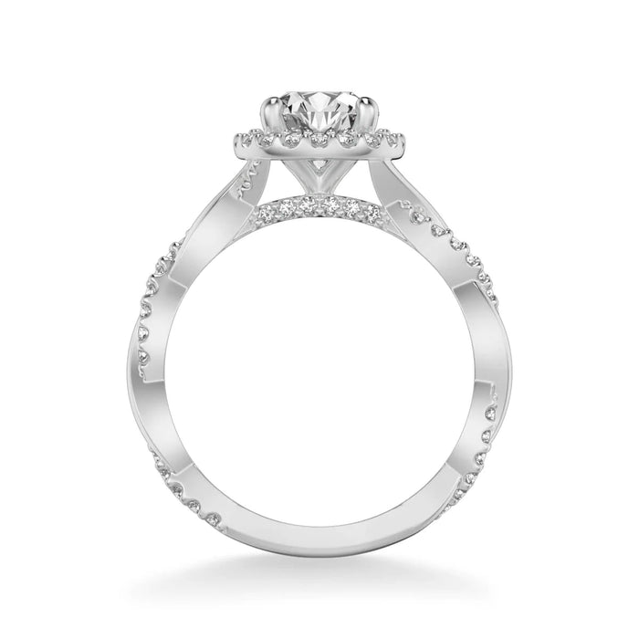 Kinsley Contemporary Round Halo Twist Engagement Ring Setting