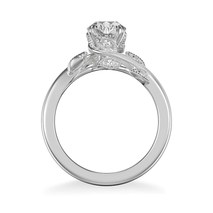 Lilac Contemporary Solitaire Floral Engagement Ring Setting