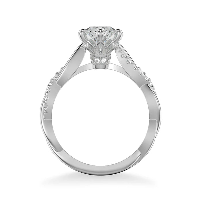 Marnie Contemporary Side Stone Twist Engagement Ring Setting