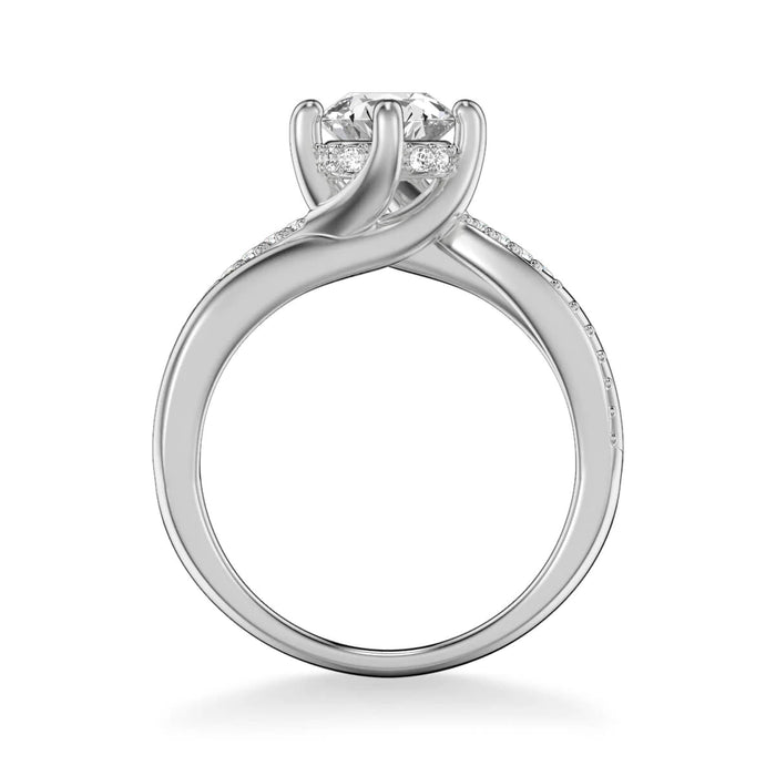 Stella Contemporary Side Stone Twist Engagement Ring Setting