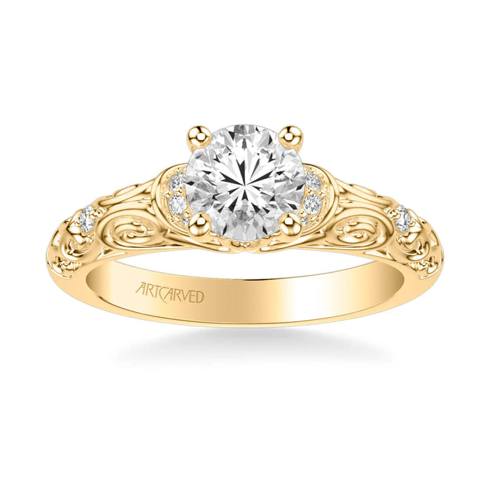 Peyton Vintage Side Stone Engagement Ring Setting