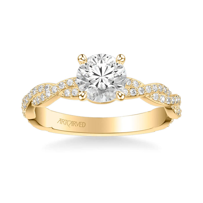 Madeleine Contemporary Side Stone Twist Engagement Ring Setting