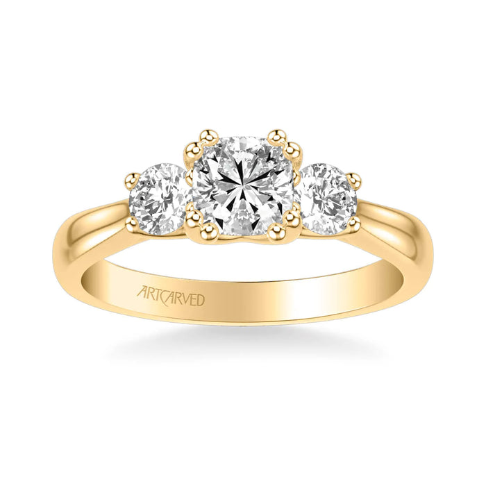 Amanda Classic Three-Stone Engagement Ring Setting