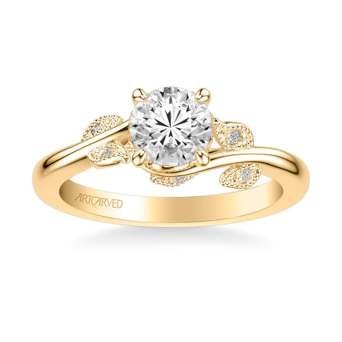 Lilac Contemporary Solitaire Floral Engagement Ring Setting