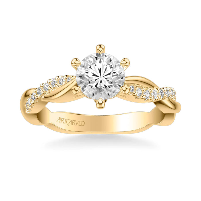 Marnie Contemporary Side Stone Twist Engagement Ring Setting